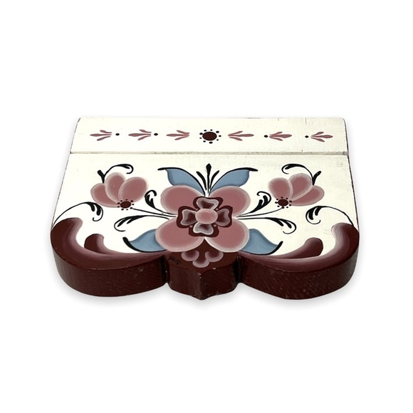 Vintage Hand Painted Folk Art Wood Tole Recipe Card Stand Holder Country Decor - Picture 5 of 9